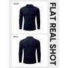 imageJMIERR Mens Casual Buttonless Polo Shirt Long Sleeve V Neck Ribbed Knit Golf ShirtsA Navy Blue