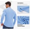 imageJMIERR Mens Casual Buttonless Polo Shirt Long Sleeve V Neck Ribbed Knit Golf ShirtsA Sky Blue