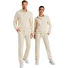 imageJMIERR Mens Sweatsuit Tracksuit 2 Piece Set Full Zip Casual Jogging Suits with Jogger Jackets and Pants Warm Up OutfitsBeige