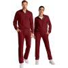 imageJMIERR Mens Sweatsuit Tracksuit 2 Piece Set Full Zip Casual Jogging Suits with Jogger Jackets and Pants Warm Up OutfitsBurgundy