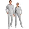 imageJMIERR Mens Sweatsuit Tracksuit 2 Piece Set Full Zip Casual Jogging Suits with Jogger Jackets and Pants Warm Up OutfitsLight Grey