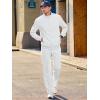 imageJMIERR Mens Sweatsuit Tracksuit 2 Piece Set Full Zip Casual Jogging Suits with Jogger Jackets and Pants Warm Up OutfitsWhite