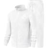imageJMIERR Mens Sweatsuit Tracksuit 2 Piece Set Full Zip Casual Jogging Suits with Jogger Jackets and Pants Warm Up OutfitsWhite
