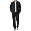 imageJMIERR Mens Sweatsuit Tracksuit 2 Piece Set Full Zip Casual Jogging Suits with Jogger Jackets and Pants Warm Up OutfitsBlack
