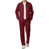 imageJMIERR Mens Sweatsuit Tracksuit 2 Piece Set Full Zip Casual Jogging Suits with Jogger Jackets and Pants Warm Up OutfitsBurgundy