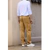 imageJMIERR Mens Casual Baggy Cargo Pants Stretch Sweatpants Loose Fit Drawstring Hiking Workout Joggers with Multi PocketsBrown