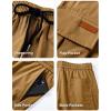 imageJMIERR Mens Casual Baggy Cargo Pants Stretch Sweatpants Loose Fit Drawstring Hiking Workout Joggers with Multi PocketsBrown
