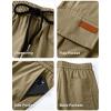 imageJMIERR Mens Casual Baggy Cargo Pants Stretch Sweatpants Loose Fit Drawstring Hiking Workout Joggers with Multi PocketsCamel