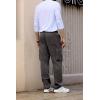 imageJMIERR Mens Casual Baggy Cargo Pants Stretch Sweatpants Loose Fit Drawstring Hiking Workout Joggers with Multi PocketsCarbon Grey