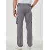 imageJMIERR Mens Casual Baggy Cargo Pants Stretch Sweatpants Loose Fit Drawstring Hiking Workout Joggers with Multi PocketsDark Grey