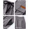 imageJMIERR Mens Casual Baggy Cargo Pants Stretch Sweatpants Loose Fit Drawstring Hiking Workout Joggers with Multi PocketsDark Grey