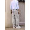 imageJMIERR Mens Casual Baggy Cargo Pants Stretch Sweatpants Loose Fit Drawstring Hiking Workout Joggers with Multi PocketsGray