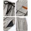 imageJMIERR Mens Casual Baggy Cargo Pants Stretch Sweatpants Loose Fit Drawstring Hiking Workout Joggers with Multi PocketsGray
