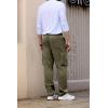 imageJMIERR Mens Casual Baggy Cargo Pants Stretch Sweatpants Loose Fit Drawstring Hiking Workout Joggers with Multi PocketsMoss Green