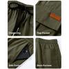 imageJMIERR Mens Casual Baggy Cargo Pants Stretch Sweatpants Loose Fit Drawstring Hiking Workout Joggers with Multi PocketsMoss Green