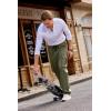 imageJMIERR Mens Casual Baggy Cargo Pants Stretch Sweatpants Loose Fit Drawstring Hiking Workout Joggers with Multi PocketsMoss Green