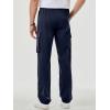 imageJMIERR Mens Casual Baggy Cargo Pants Stretch Sweatpants Loose Fit Drawstring Hiking Workout Joggers with Multi PocketsNavy Blue