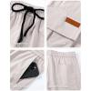 imageJMIERR Mens Casual Baggy Cargo Pants Stretch Sweatpants Loose Fit Drawstring Hiking Workout Joggers with Multi PocketsParchment
