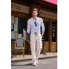 imageJMIERR Mens Casual Baggy Cargo Pants Stretch Sweatpants Loose Fit Drawstring Hiking Workout Joggers with Multi PocketsParchment