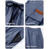 imageJMIERR Mens Casual Baggy Cargo Pants Stretch Sweatpants Loose Fit Drawstring Hiking Workout Joggers with Multi PocketsWild Wind
