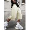 imageJMIERR 2026 Mens Baggy Sweat Shorts Under Knee Shorts Casual Raw Hem Drawstring Waist Y2K Shorts Loose Fit Gym ShortsBeige