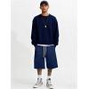 imageJMIERR 2026 Mens Baggy Sweat Shorts Under Knee Shorts Casual Raw Hem Drawstring Waist Y2K Shorts Loose Fit Gym ShortsBlue