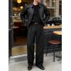 imageJMIERR Mens Baggy Casual Dress Pants Pleated Old Money Wide Leg Pants Loose Relaxed Fit TrousersBlack