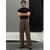 imageJMIERR Mens Baggy Casual Dress Pants Pleated Old Money Wide Leg Pants Loose Relaxed Fit TrousersBrown