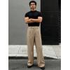 imageJMIERR Mens Baggy Casual Dress Pants Pleated Old Money Wide Leg Pants Loose Relaxed Fit TrousersKhaki