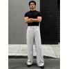 imageJMIERR Mens Baggy Casual Dress Pants Pleated Old Money Wide Leg Pants Loose Relaxed Fit TrousersLight Grey