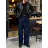 imageJMIERR Mens Baggy Casual Dress Pants Pleated Old Money Wide Leg Pants Loose Relaxed Fit TrousersNavy Blue