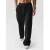 imageJMIERR Mens Baggy Loose Fit Sweatpants Casual Drawstring Pants Y2K Raw Hem Wide Leg Stretchy Pants with PocketsBlack