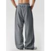 imageJMIERR Mens Baggy Loose Fit Sweatpants Casual Drawstring Pants Y2K Raw Hem Wide Leg Stretchy Pants with PocketsDark Grey