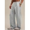 imageJMIERR Mens Baggy Loose Fit Sweatpants Casual Drawstring Pants Y2K Raw Hem Wide Leg Stretchy Pants with PocketsLight Grey
