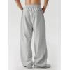 imageJMIERR Mens Baggy Loose Fit Sweatpants Casual Drawstring Pants Y2K Raw Hem Wide Leg Stretchy Pants with PocketsLight Grey