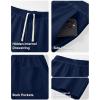 imageJMIERR Mens Baggy Loose Fit Sweatpants Casual Drawstring Pants Y2K Raw Hem Wide Leg Stretchy Pants with PocketsNavy Blue