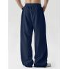 imageJMIERR Mens Baggy Loose Fit Sweatpants Casual Drawstring Pants Y2K Raw Hem Wide Leg Stretchy Pants with PocketsNavy Blue