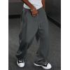 imageJMIERR Mens Baggy Sweatpants Drawstring Stretch Loose Fit Wide Leg Sweat Pants with PocketsDark Grey