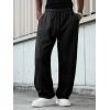 imageJMIERR Mens Baggy Sweatpants Wide Leg Elastic Waist Drawstring Pants Y2K Loose Lounge Joggers with PocketsBlack
