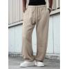 imageJMIERR Mens Baggy Sweatpants Wide Leg Elastic Waist Drawstring Pants Y2K Loose Lounge Joggers with PocketsKhaki