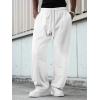 imageJMIERR Mens Baggy Sweatpants Wide Leg Elastic Waist Drawstring Pants Y2K Loose Lounge Joggers with PocketsWhite
