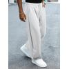 imageJMIERR Mens Baggy Sweatpants Wide Leg Elastic Waist Drawstring Pants Y2K Loose Lounge Joggers with PocketsWhite