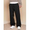 imageJMIERR Mens Casual Baggy Pants Wide Leg Lounge Travel Pants with PocketsBlack