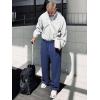 imageJMIERR Mens Casual Baggy Pants Wide Leg Lounge Travel Pants with PocketsBlue