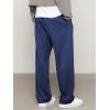 imageJMIERR Mens Casual Baggy Pants Wide Leg Lounge Travel Pants with PocketsBlue