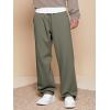 imageJMIERR Mens Casual Baggy Pants Wide Leg Lounge Travel Pants with PocketsGreen Grey