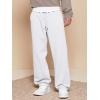 imageJMIERR Mens Casual Baggy Pants Wide Leg Lounge Travel Pants with PocketsWhite