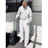 imageJMIERR Mens Casual Baggy Pants Wide Leg Lounge Travel Pants with PocketsWhite