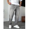 imageJMIERR Mens Classic Relaxed Fit Jeans Straight Stretch Casual Baggy Denim PantsGray