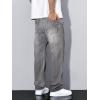 imageJMIERR Mens Classic Relaxed Fit Jeans Straight Stretch Casual Baggy Denim PantsGray